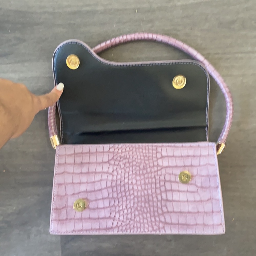 Purple snake skin shoulder bag - Picture 2 of 4